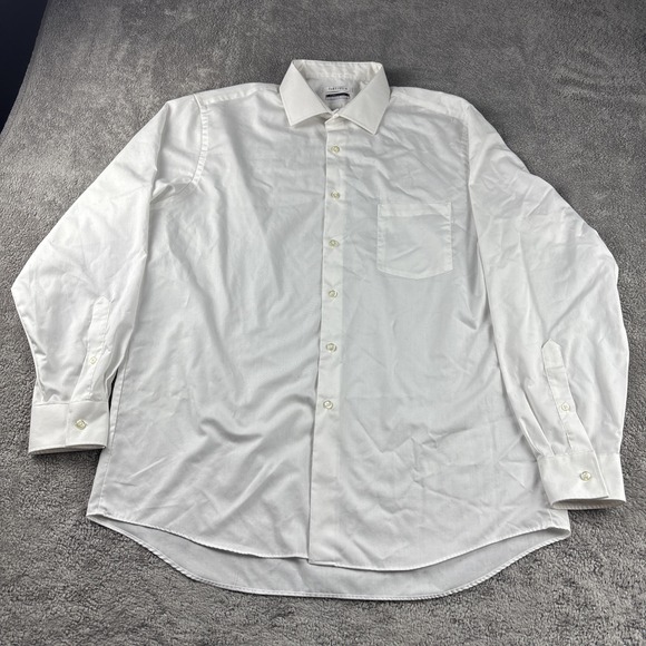 Van Heusen Dress Shirt Classic Fit Mens 16.5 34/35 White Wrinkle Free Button Up - Picture 1 of 11